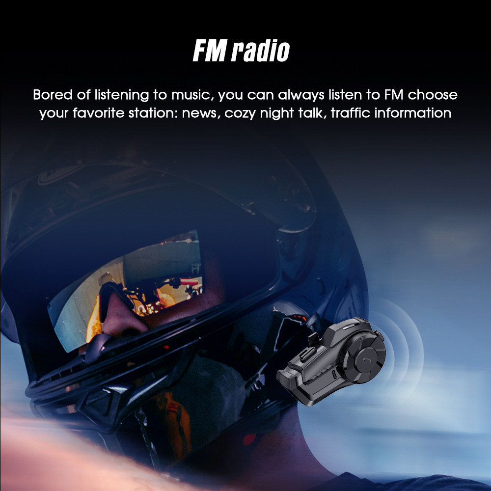 Mũ Bảo Hiểm Xe Máy Tai Nghe Liên Lạc Nội Bộ Bluetooth 5.0 Có Micrô Đài FM Tai Nghe Tự Động Trả Lời Giảm Tiếng Ồn Chống Nước Cho 2 Người Lái