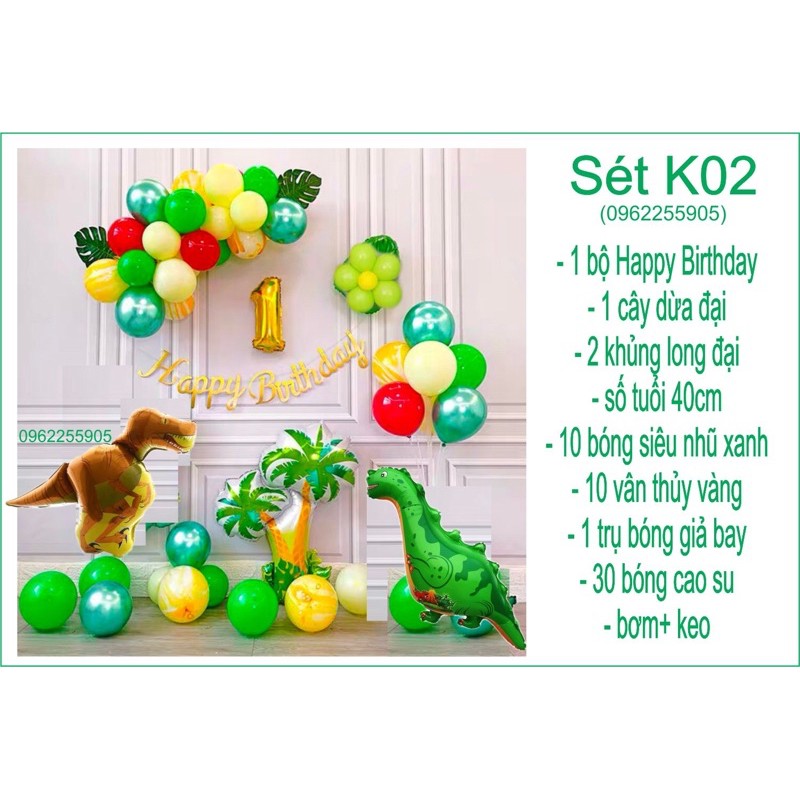 Sét bóng khủng long cho bé trai
