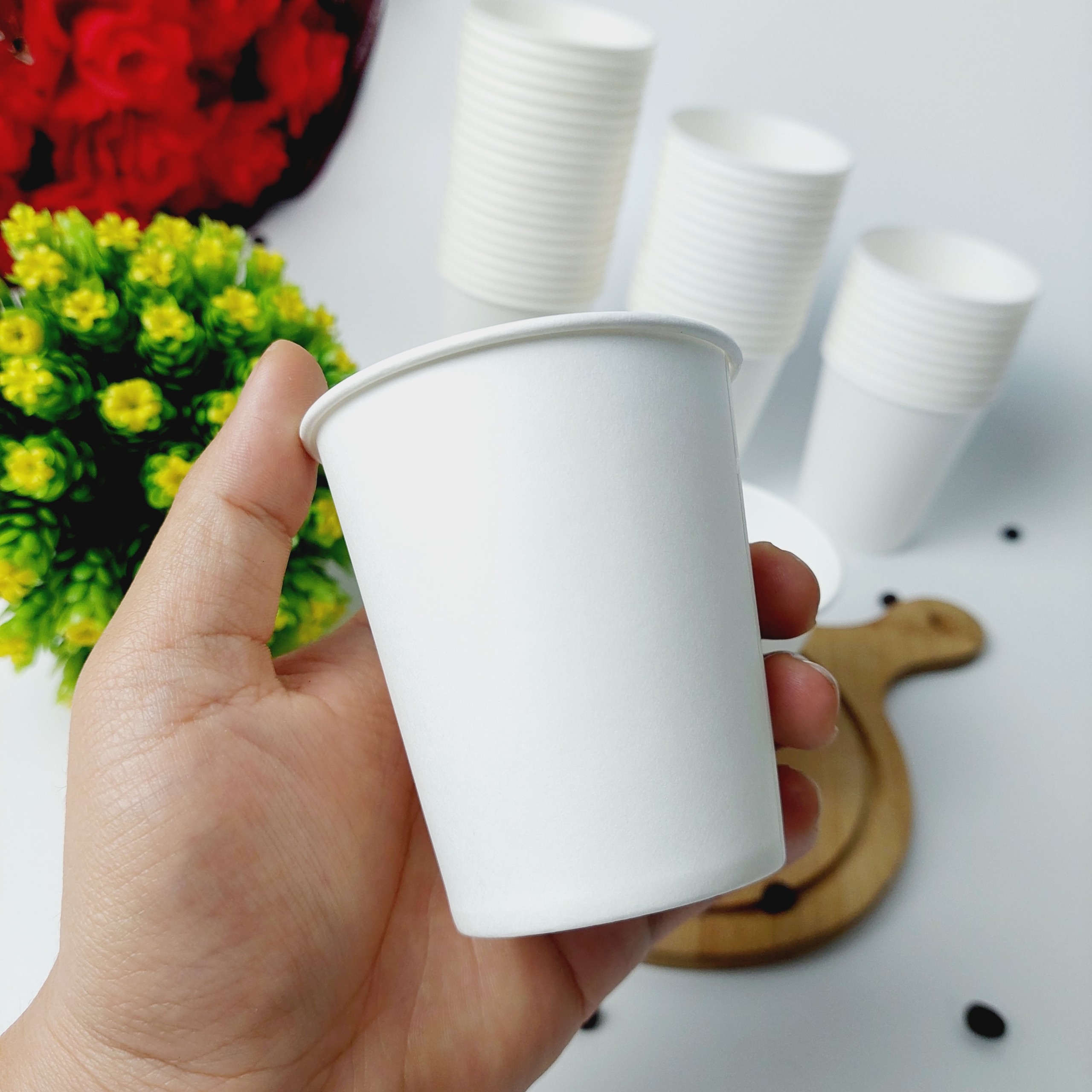 Set 50 chiếc cốc giấy 210ml size 7oz hàng cao cấp hàn quốc