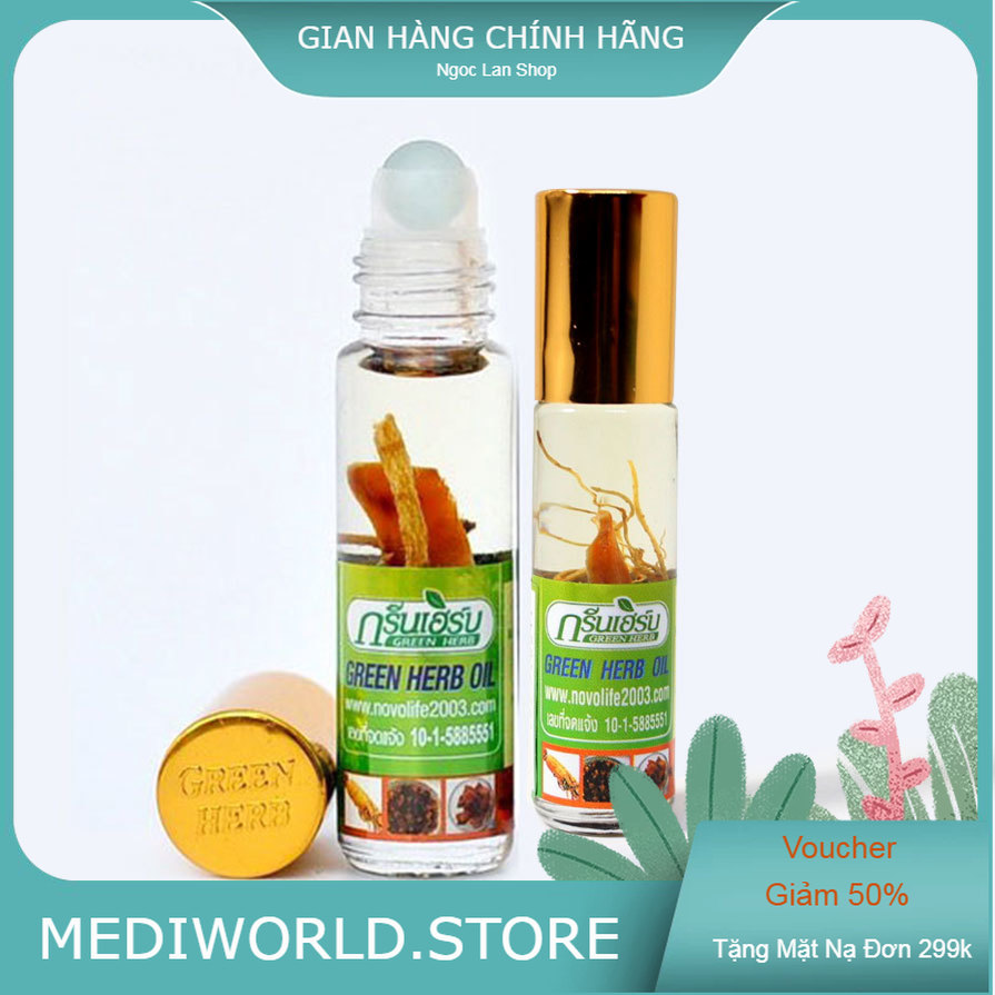 Dầu Nhân Sâm Ginseng Green Herb Oil 8ml - Thái Lan