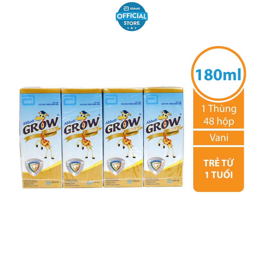 Thùng 48 hộp Sữa nước Abbott Grow Gold 180ml hộp thumbnail