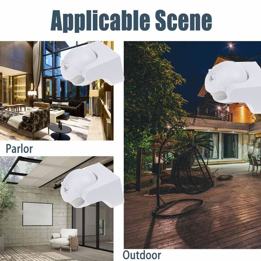 MAGIC Double Probe PIR Infrared Motion Sensor Rotating Timer Switch Motion Detector Adjustable Waterproof Movement Light Switch Body Infrared Detector