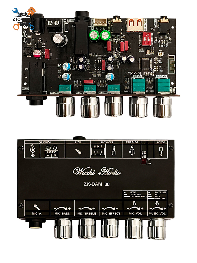 Ziqqucu dam H1 karaoke Reverb Board pre-hiệu ứng mic microphone karaoke với USB Bluetooth giải mã hỗ trợ TWS cặp kết nối
