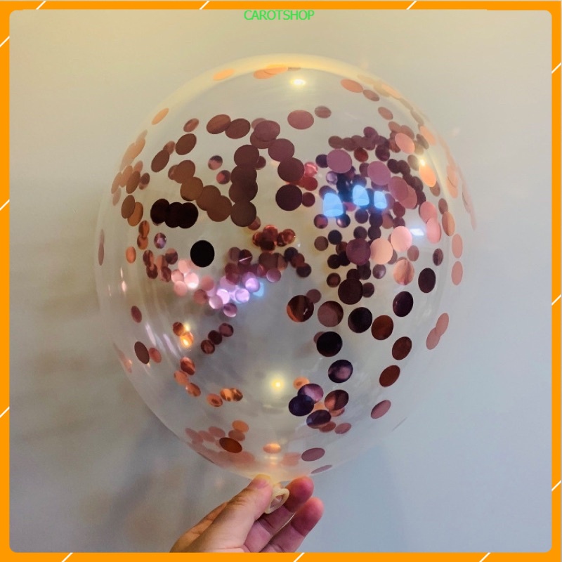 [DANANG]Bóng Trong Suốt Lồng Nhũ Sequin Size 12 Inch