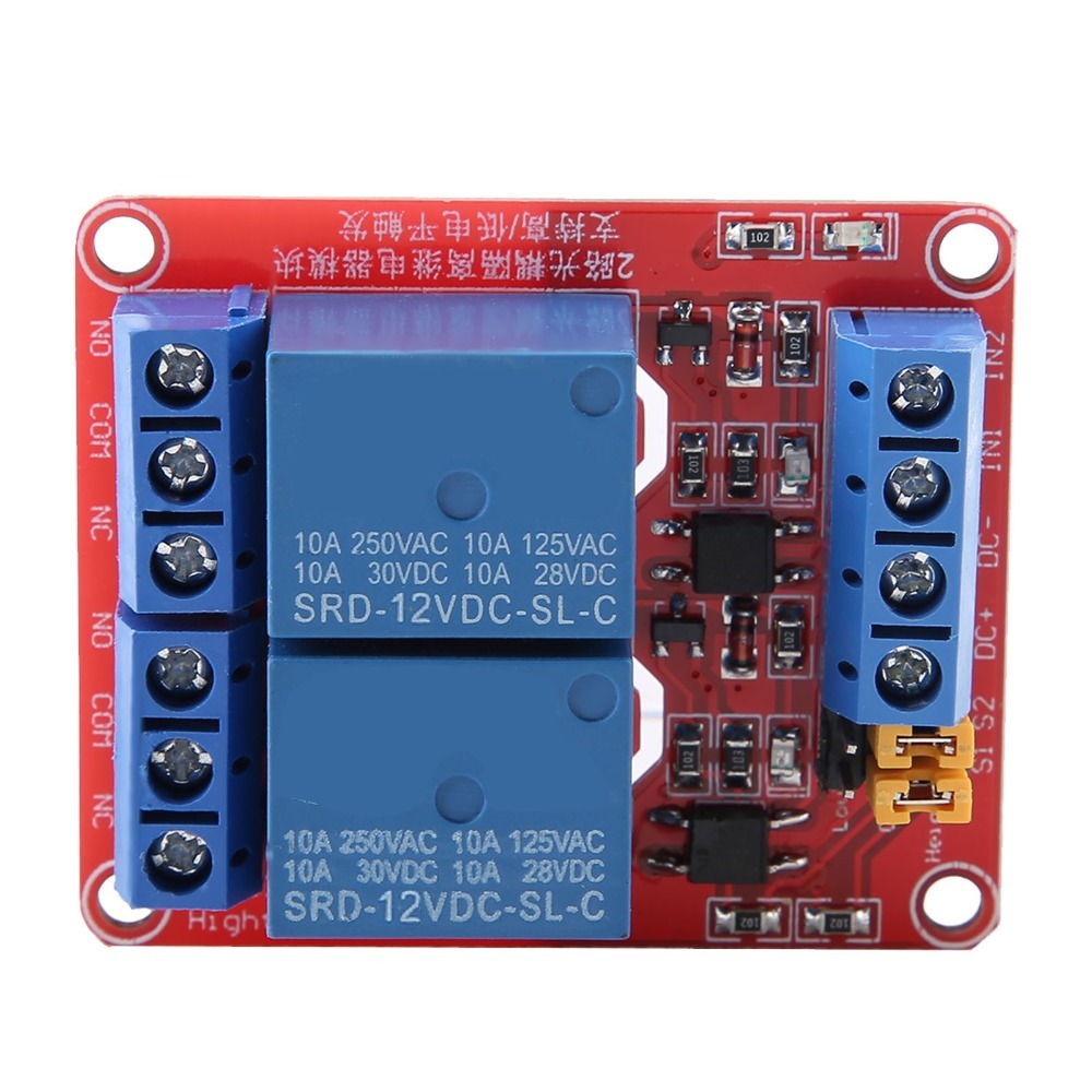 Durable 2 Channel 2 Channel Relay Module 5V/12V/24V High and Low Level Trigger High and Low Level Trigger Relay Module Arduino Projects. 
