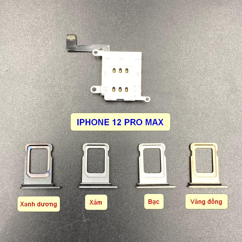 Khay 2 sim vật lý cho 12 Pro/12 Pro Max (4 màu)