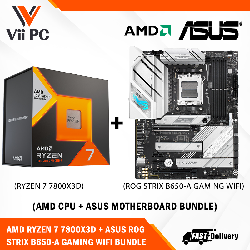 ASUS ROG STRIX B650-A GAMING WIFI AM5 ATX Motherboard + AMD Ryzen