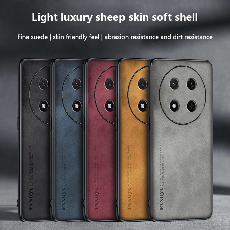 Tokifu%20For%20Honor%20X9C%20Lambskin%20Leather%20Pounch%20Silicone%20Shockproof%20Case%20Slim%20Back%20Cover%20-%20Image%202