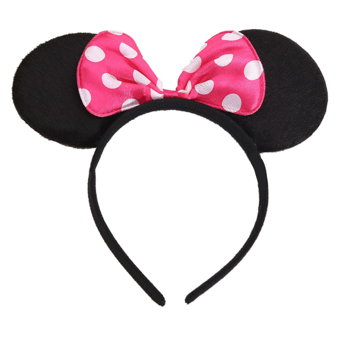 Hot Sales Disney Mickey Ears Headband For Girls Women 5''Polka Dot Bow Hairband Festival Party Travel DIY Hair Accessories