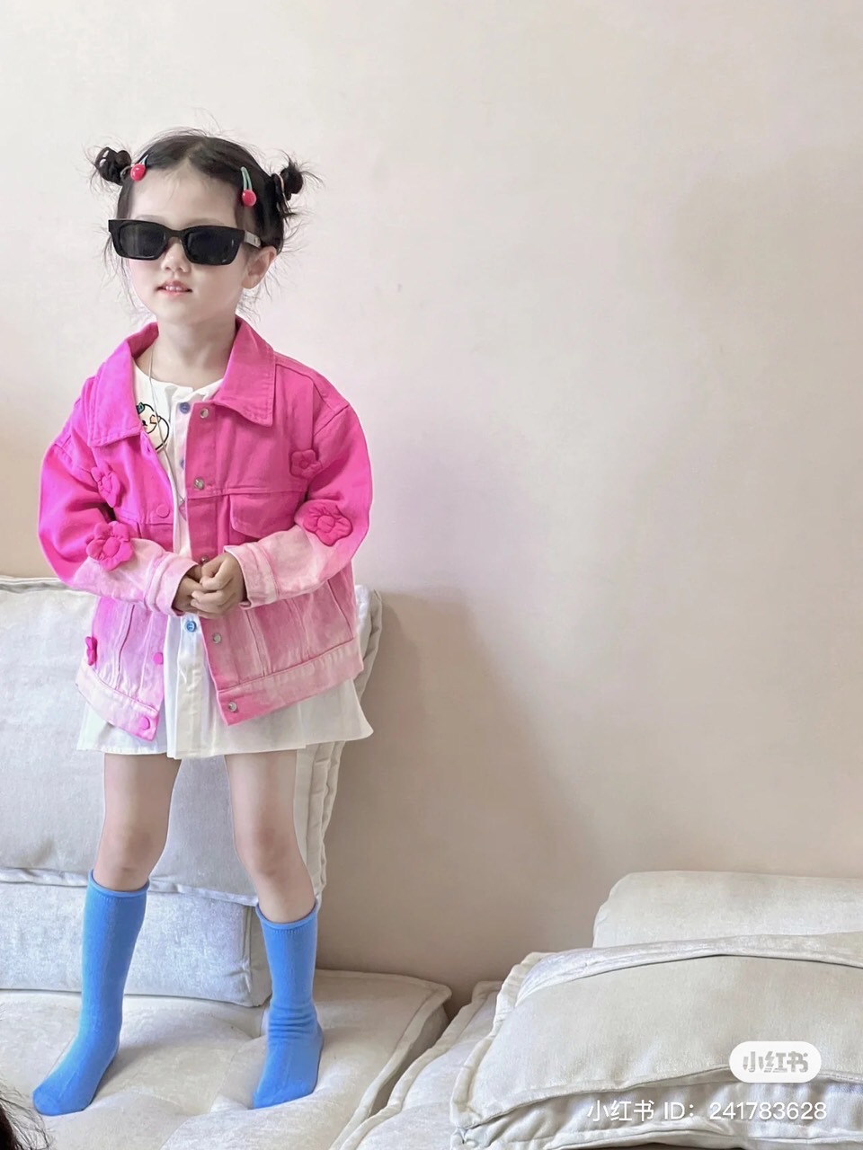 Áo Khoác Jean Hồng Bomber