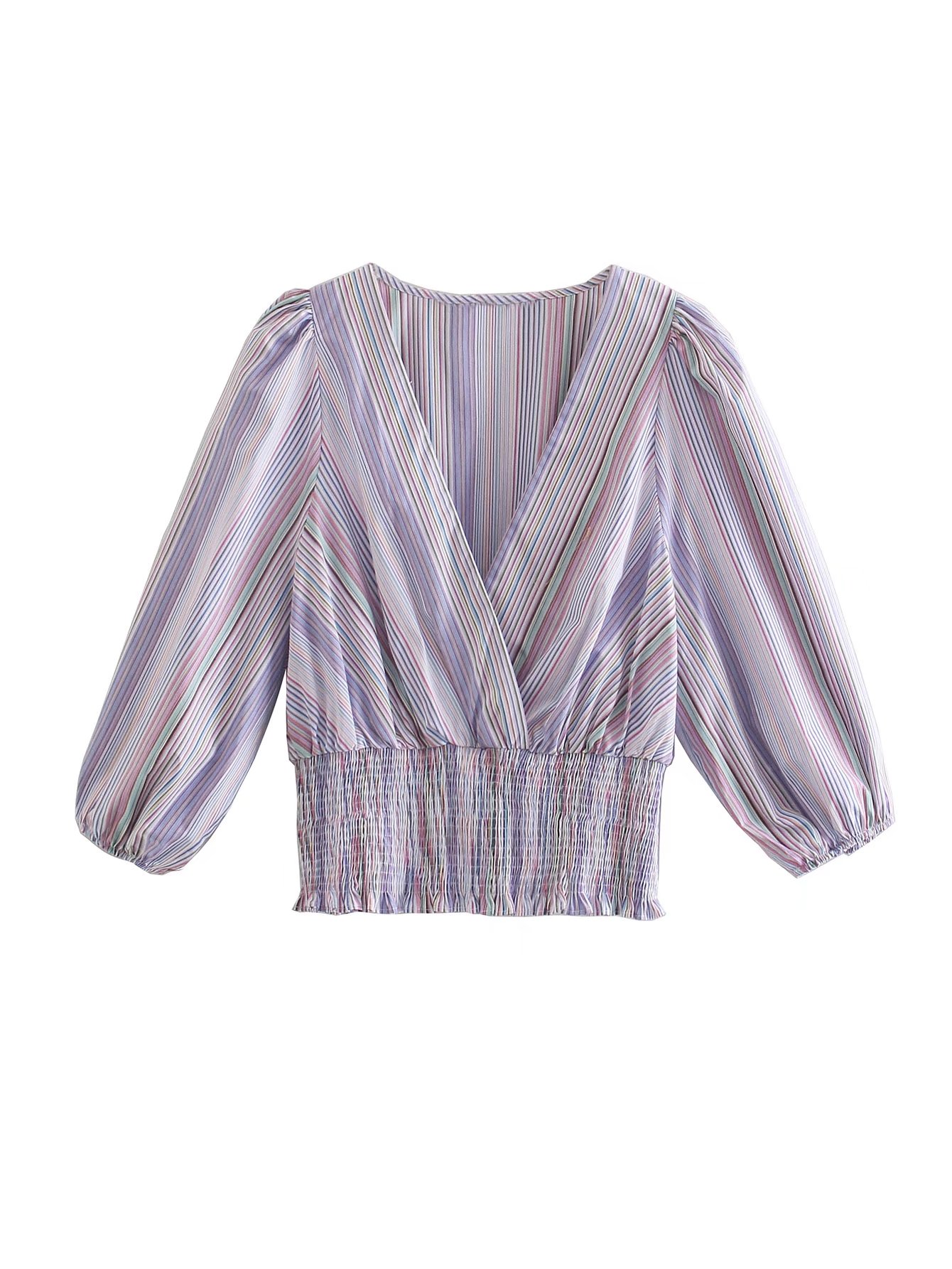 baao Puff-Sleeve Striped Blouse | Lazada PH