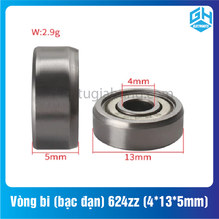 Combo 1 cặp 2 cái vòng bi 624zz loại