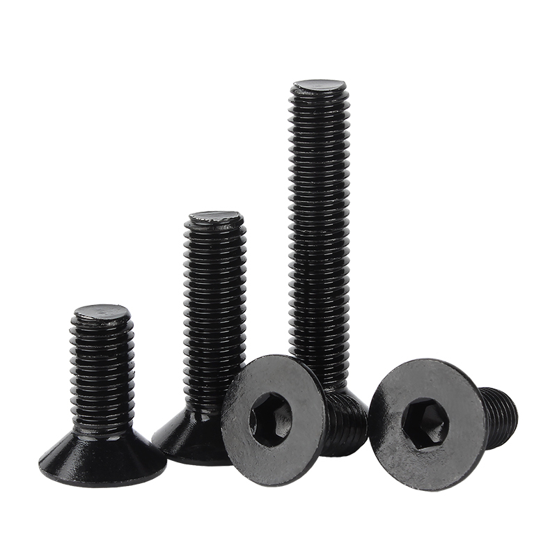 M3 M4 M5 Black 304 Stainless Steel Flat Countersunk Head Hex Socket Screw Flat Head Hexagonal Bolt