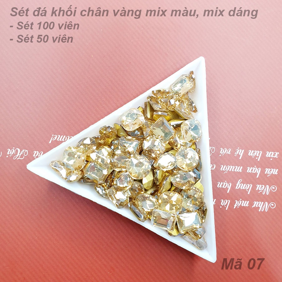 Đá nail MIAN _ Sét đá khối chân vàng siêu sáng