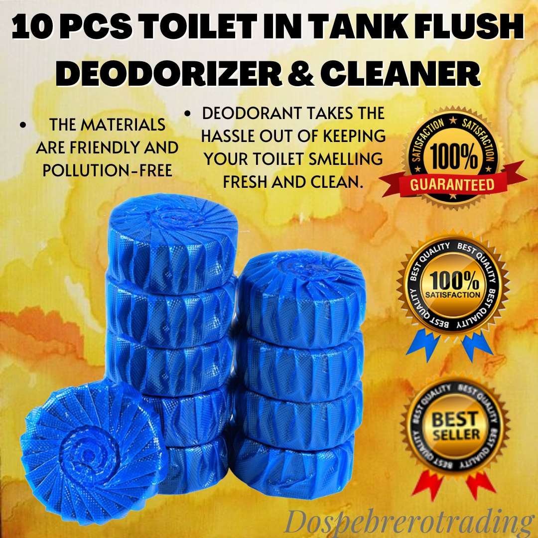 BEST Seller 10 PCS TOILET IN TANK FLUSH DEODORIZER & CLEANER Blue Soap Cleaner Automatic Tank