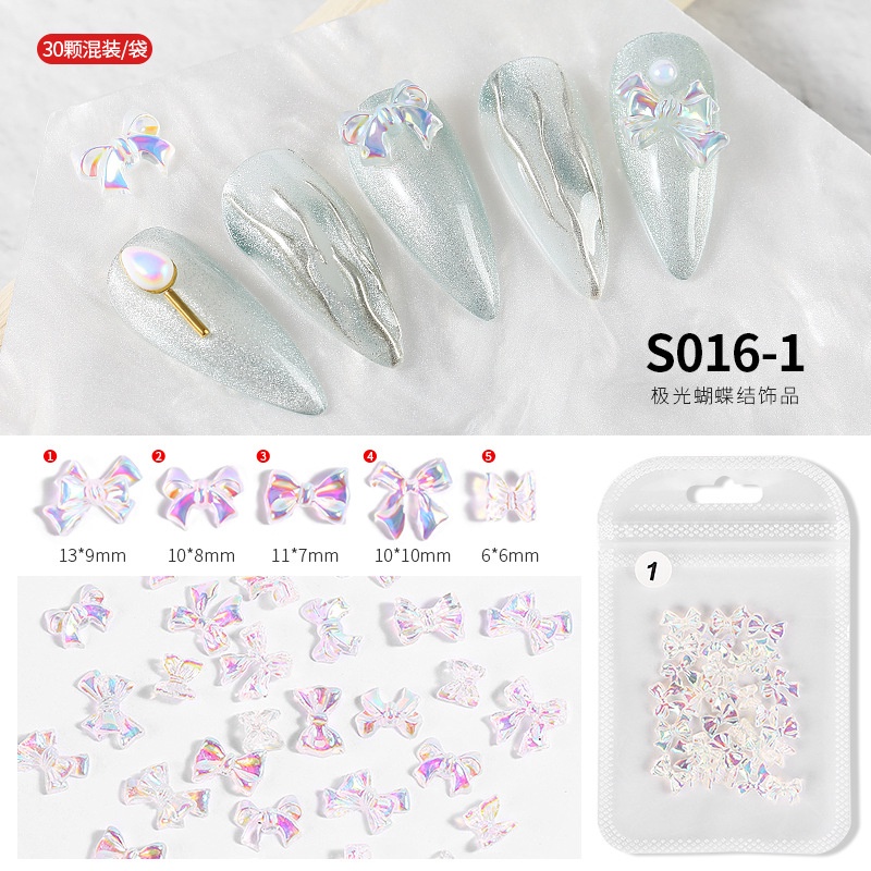 Cham Nơ Nhựa Trang Trí Móng Dể Thương ( 10 Cái Nơ /1 Túi)