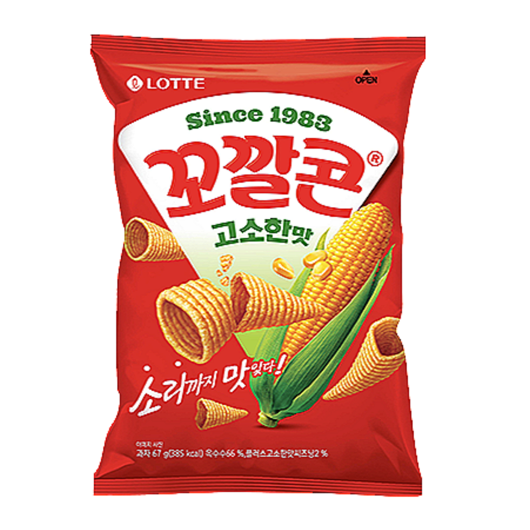 LOTTE Popping Corn Chips 2P Original / Grilled Corn / Spicy&Sweet
