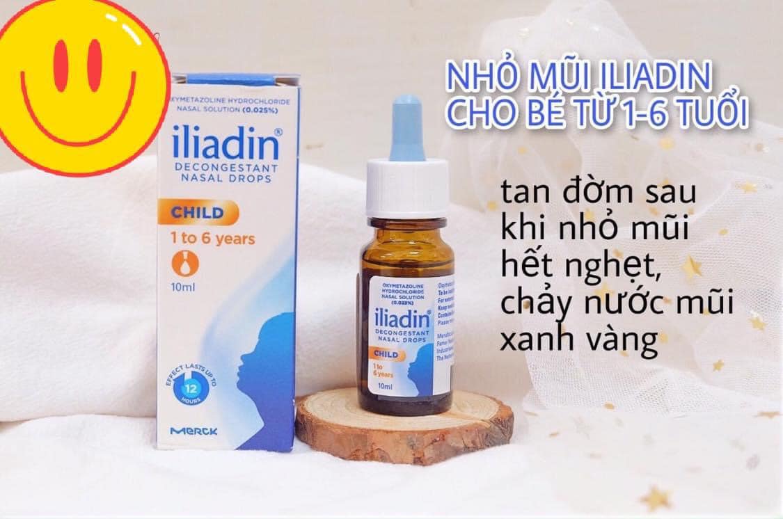 Nhỏ mũi iliadin 5ml - 10ml cho bé