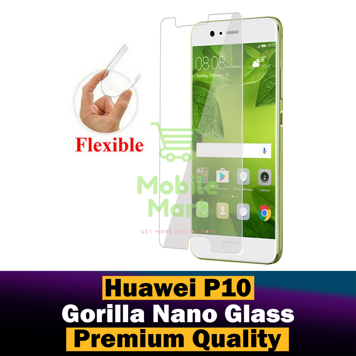 Huawei P10 Unbreakable Gorilla Flexible Nano Glass Premium High Quality Screen Protector For Huawei P10. 