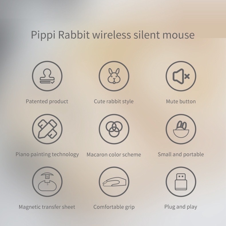 Chuột tai thỏ không dây Bluetooth dễ thương