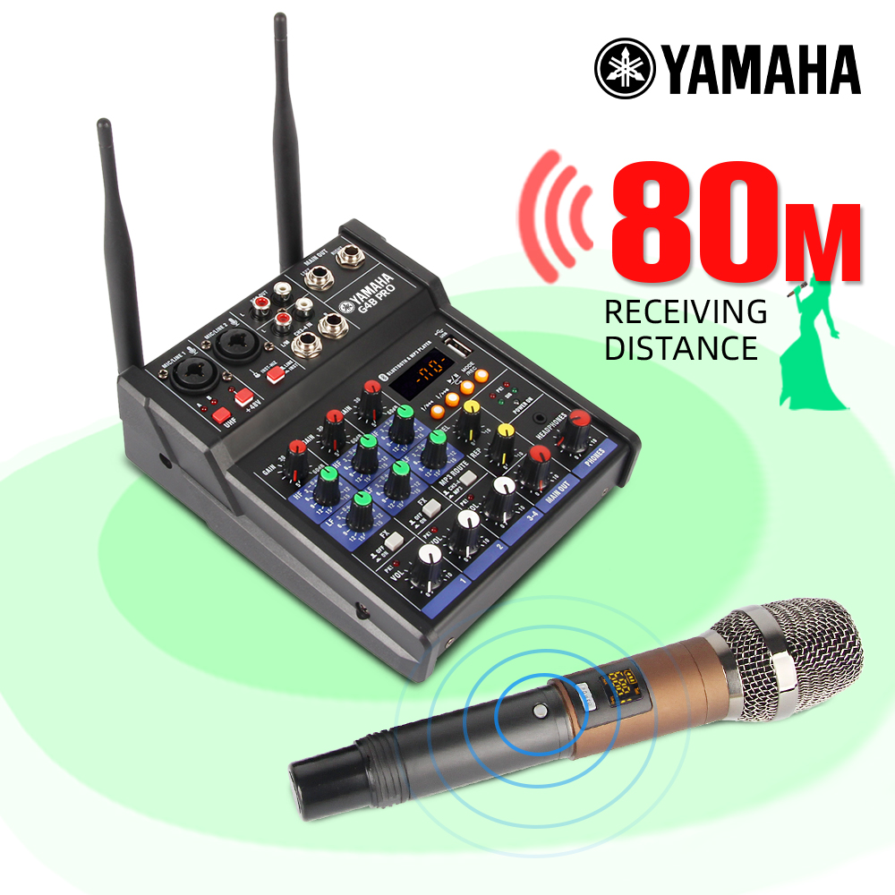 YAMAHA G4BPRO มิกเซอร์เสียงระดับมืออาชีพ 4 ช่อง มาพร้อมไมโครโฟนไร้สาย