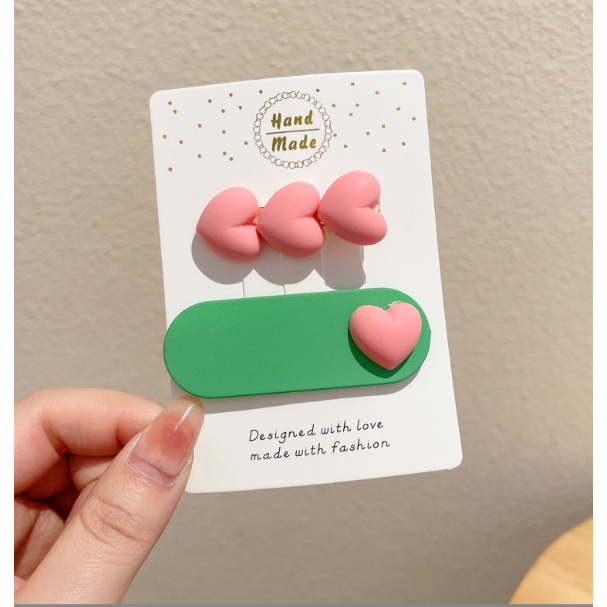 Set Kẹp Tóc Trái Tim Nhiều Màu Dễ Thương