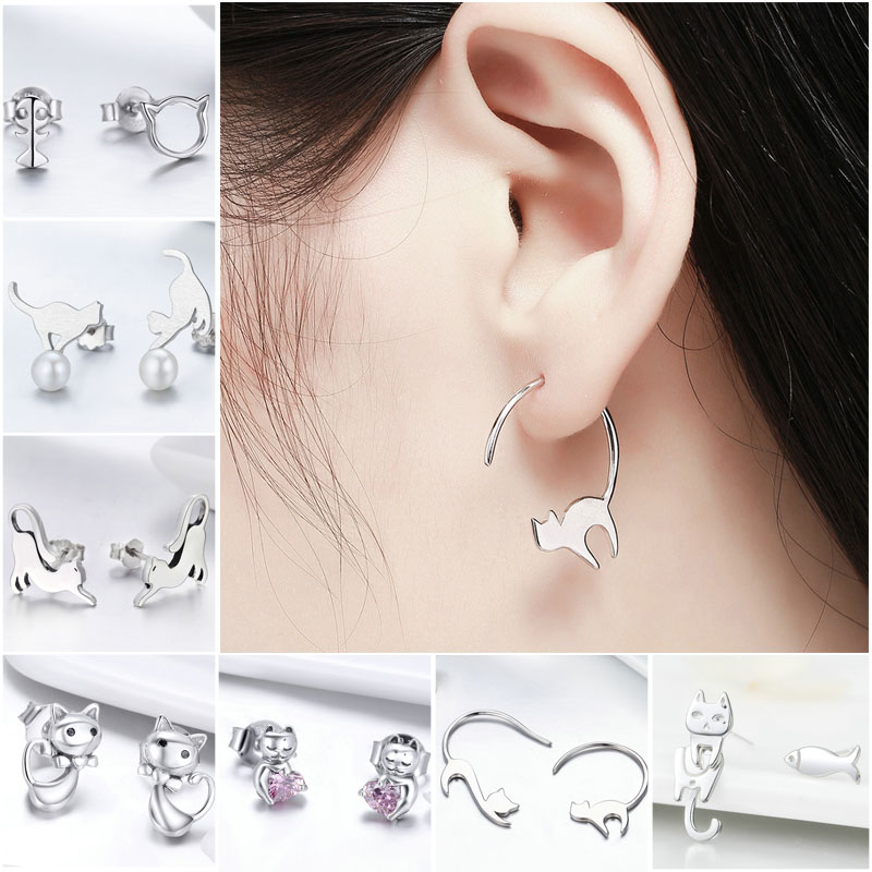 %E3%80%90Qian%20poem%20li%20Store%E3%80%91BISAER%20Cat%20925%20Sterling%20Silver%20Animal%20Little%20Cat%20Stud%20Earrings%20Pussy%20Brincos%20Wo%20Korean%20Earrings%20Jewelry%20-%20Image%203