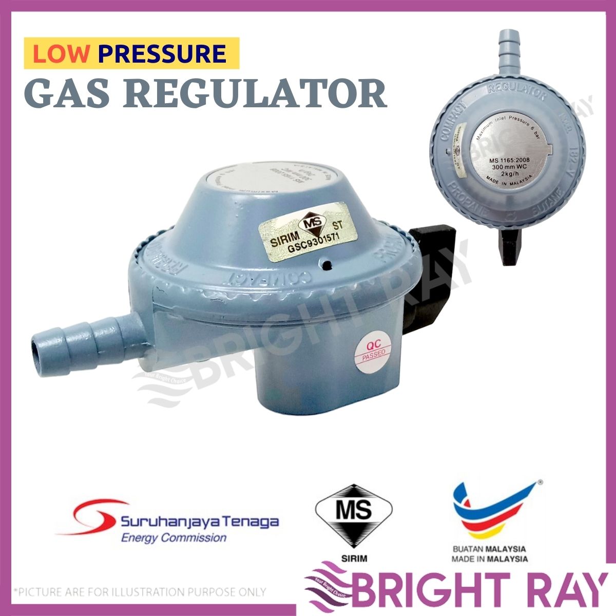 [SIRIM] Low Pressure Gas Regulator Gas Cylinder Head Kepala Gas
