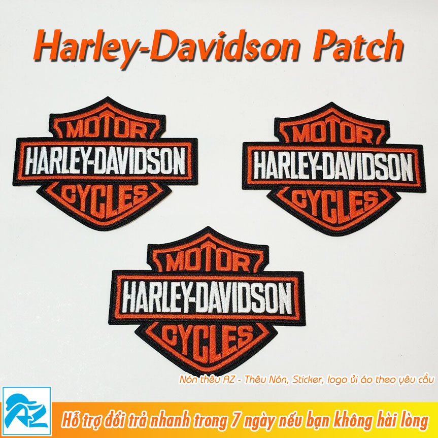 Patch ủi thêu logo Harley Davidson Motor - Sticker Logo ủi quần áo balo S490