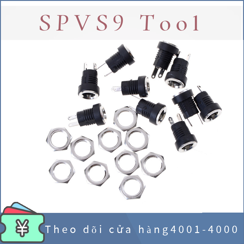 Spvs9 tool 10 chiếc giắc cắm nguồn điện dc-022b đầu nối gắn bảng điều khiển cái 5.5*2.1mm