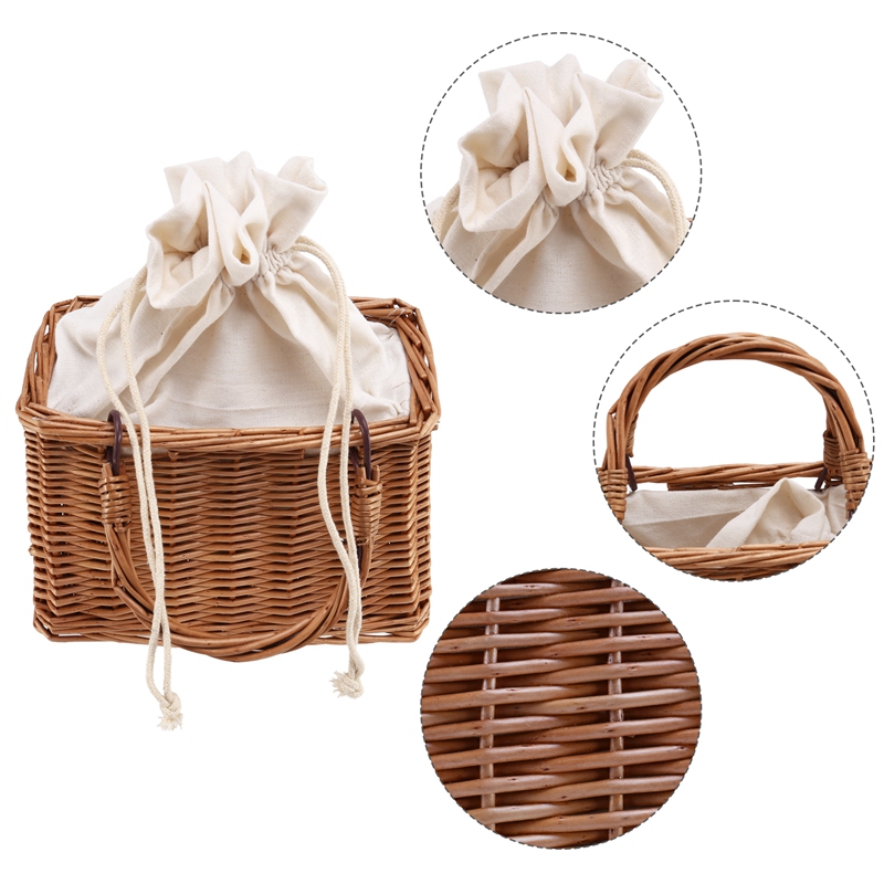 AWUXINE Women's Handwoven Straw Tote Bag | Rattan Square Beach Bag, Boho Crossbody Purse