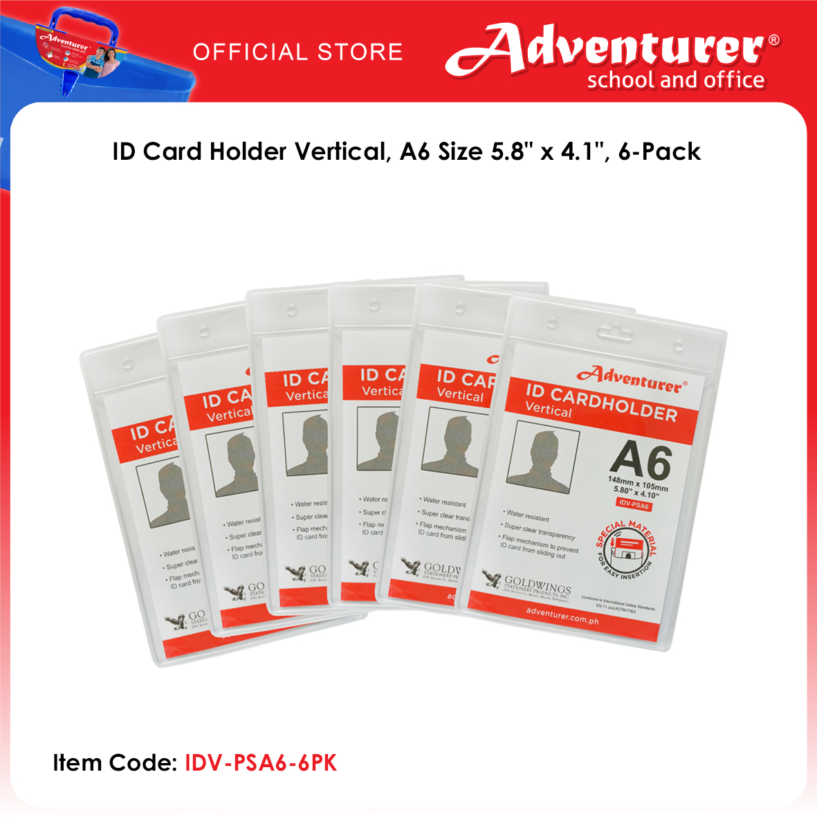 Adventurer ID Card Holder Vertical, A6 Size 5.8