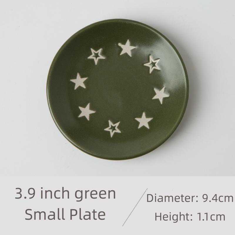 OMK American Vintage Ceramic Dipping Plate dipping bowl soy sauce dish dessert plate