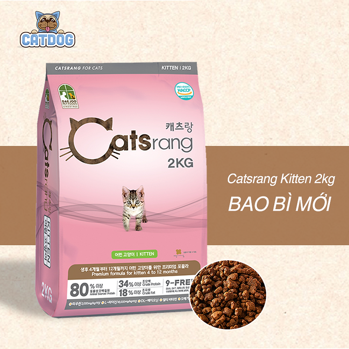 Thức ăn cho mèo con hạt Catrang kitten 400g