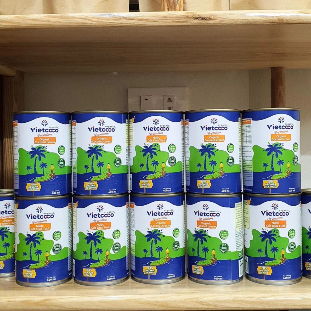 Nước cốt dừa tươi ORGANIC Vietcoco - 400ml/Lon Hàng Chuẩn
