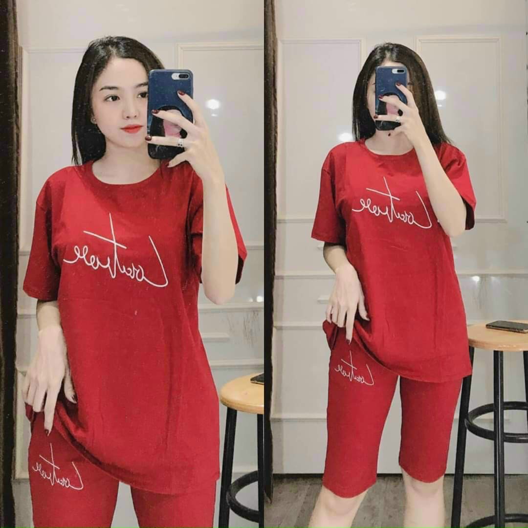 [HCM] đồ bộ lửng thêu chữ cực đẹp