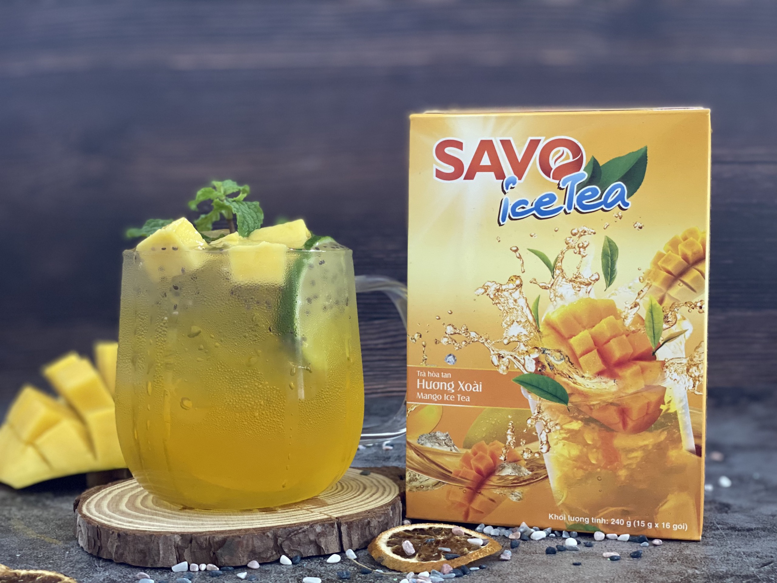 SAVO TRÀ HÒA TAN - VỊ XOÀI (Hộp 16 gói)