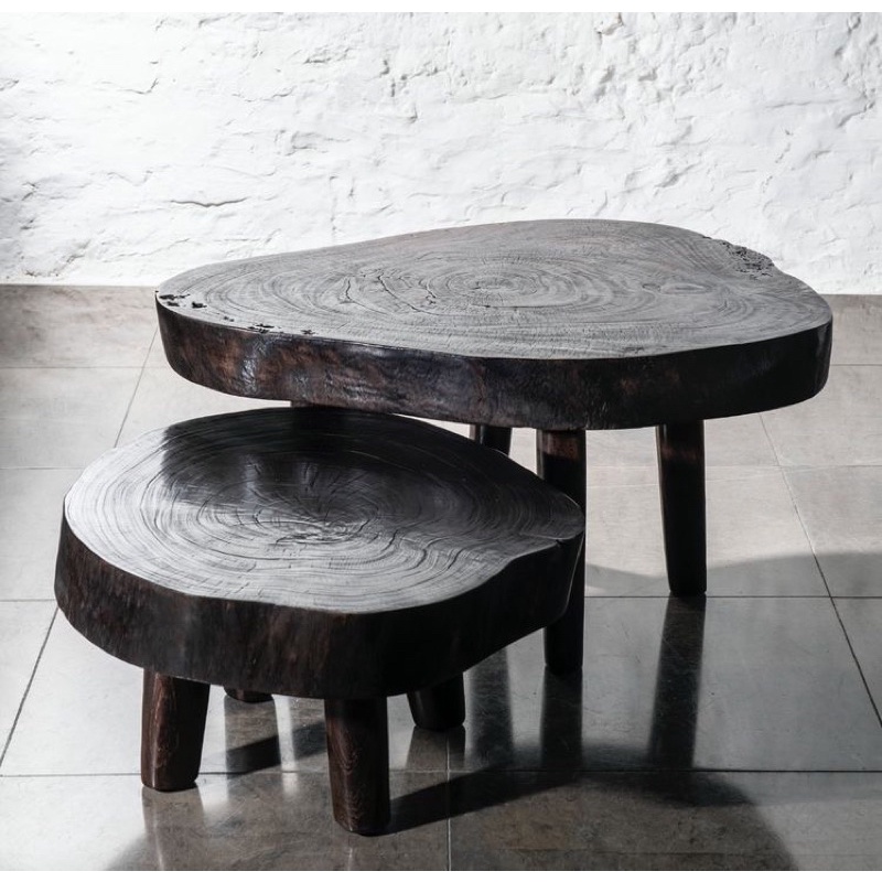 Ghế/Bàn Gỗ Sơn Đen Phong Cách Rustic, Minimalism
