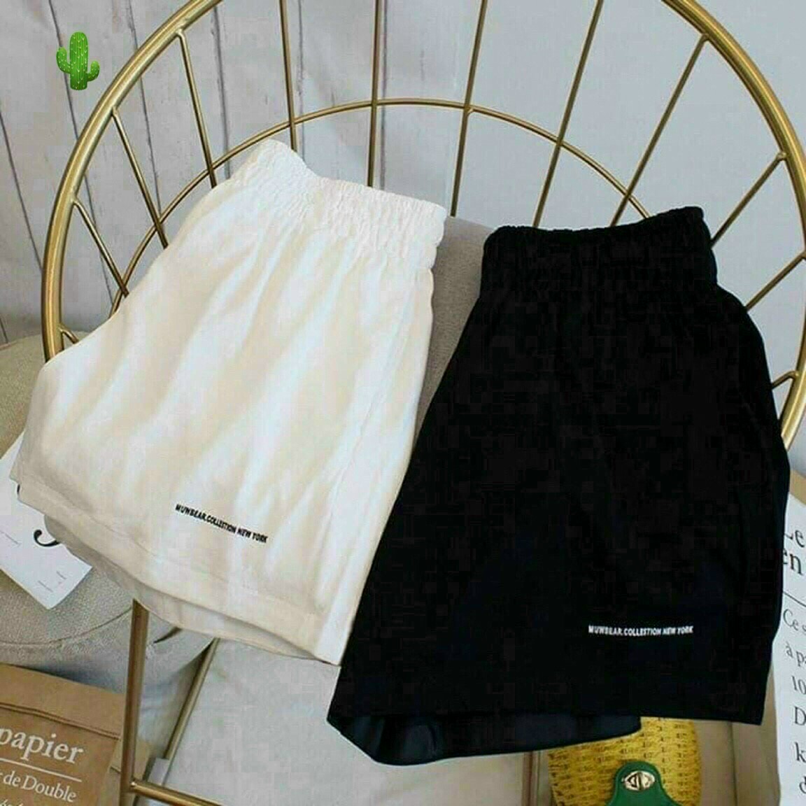 Quần đùi ngắn kate thêu chữ nhỏ nhỏ xinh xinh ttpk0334