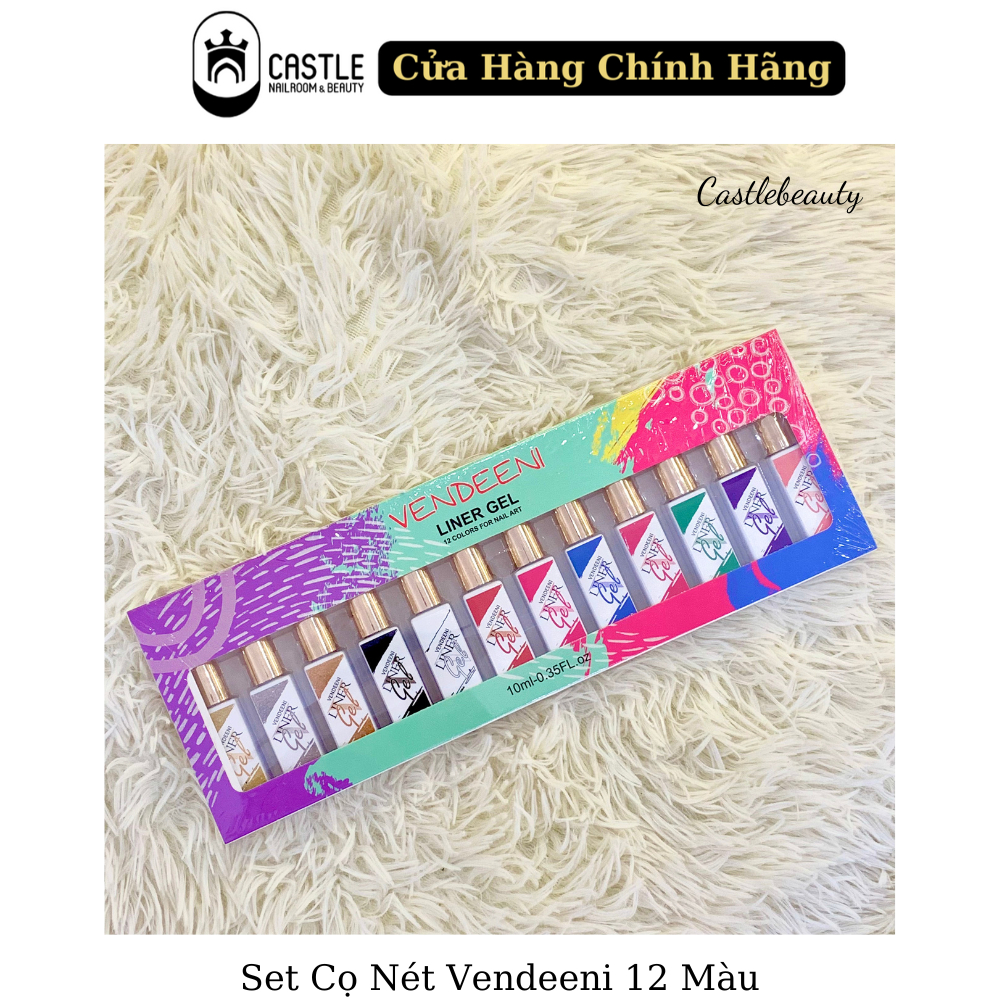 Set cọ nét vendeeni 12 màu, gel vẽ nét