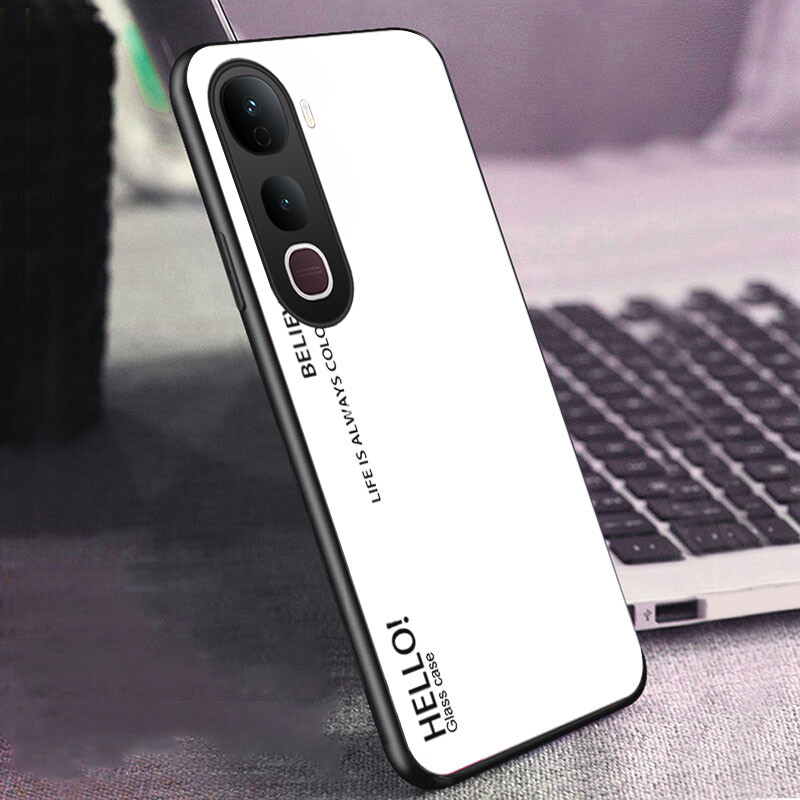 For VIVO IQOO Z10 Z10 Lite Phone Case Gradient 9H Tempered Glass Protector Colorful Soft Edge for Vivo iqoo Z10 Z10 Lite Cover Casing HP.