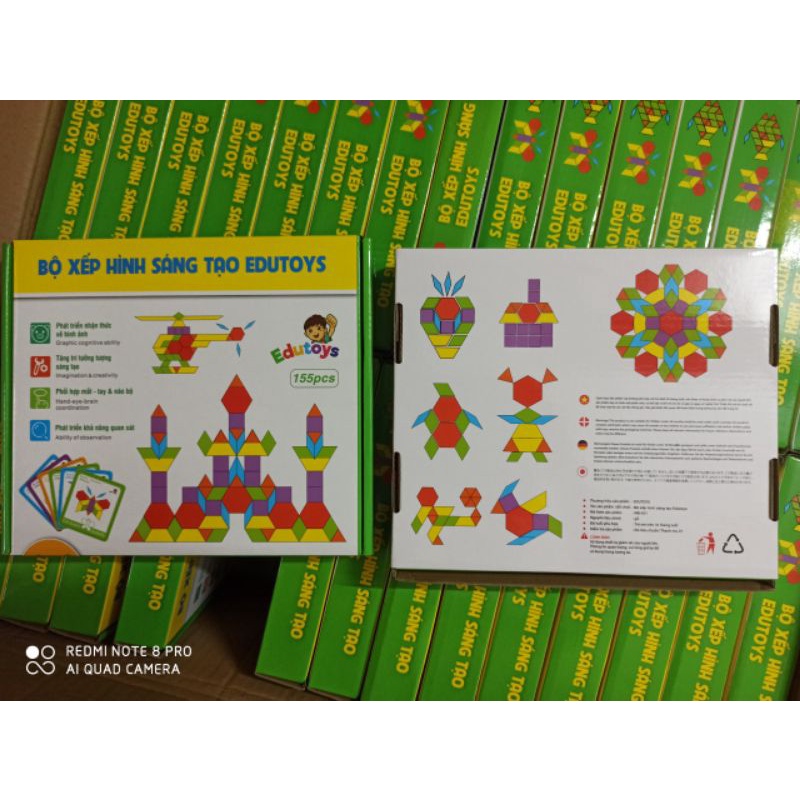 Bộ ghép hình 155 chi tiết Pattern Blocks