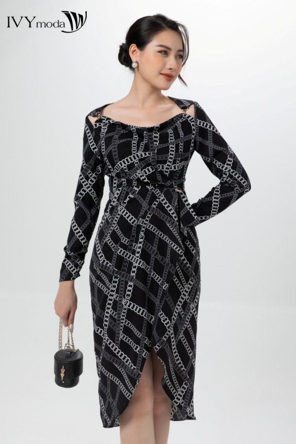 Đầm xếp cut-out ivy moda ms 48b9143