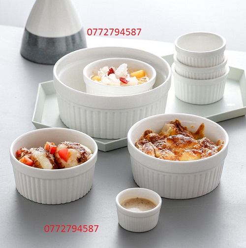 [HÀNG CHẤT LƯỢNG] Khuôn sứ Ramekin Tròn Sọc Làm Bánh 7cm & 8cm