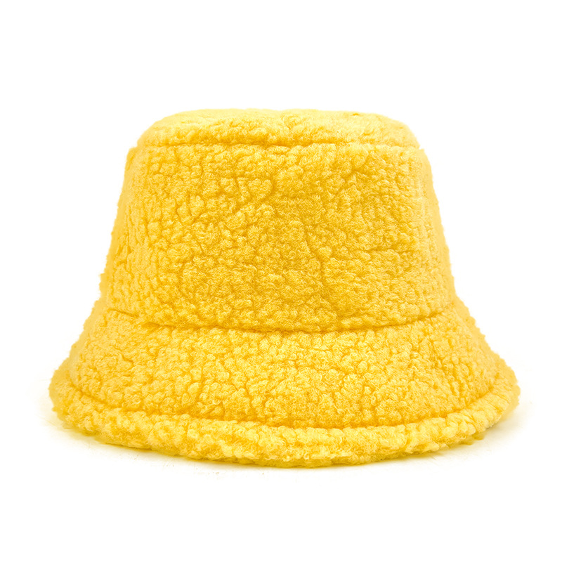 KYUSHUAD Winter bucket hat outdoor warm hat solid color bucket hat