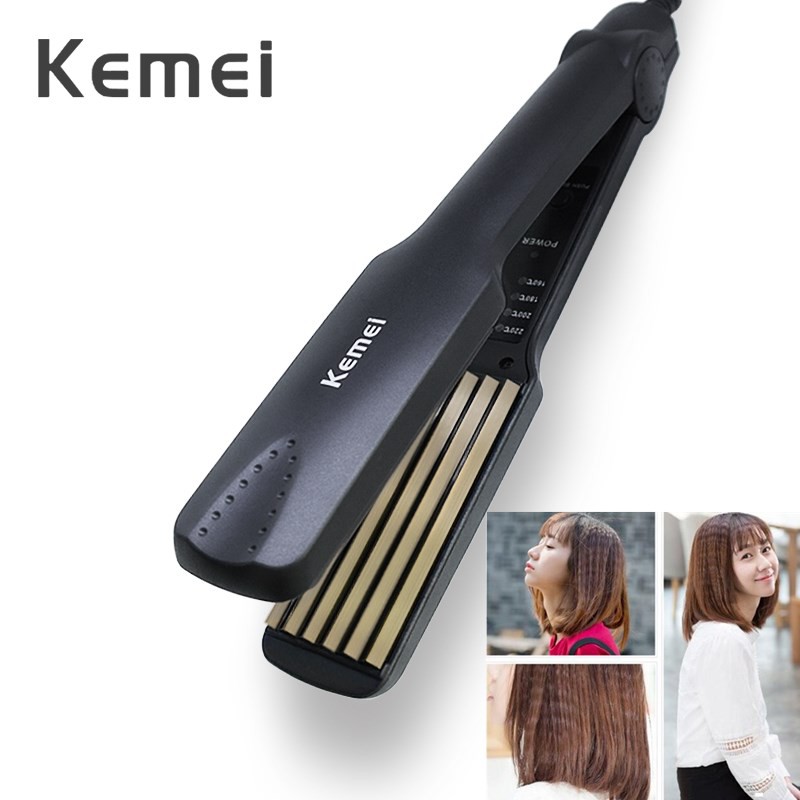 Máy duỗi tóc, kẹp tóc mini, máy làm tóc, máy uốn tóc, máy ép tóc duỗi thẳng tóc 4 mức nhiệt KEMEI 549 - dụng cụ tạo kiểu tóc - máy dập xù bấm tóc mini