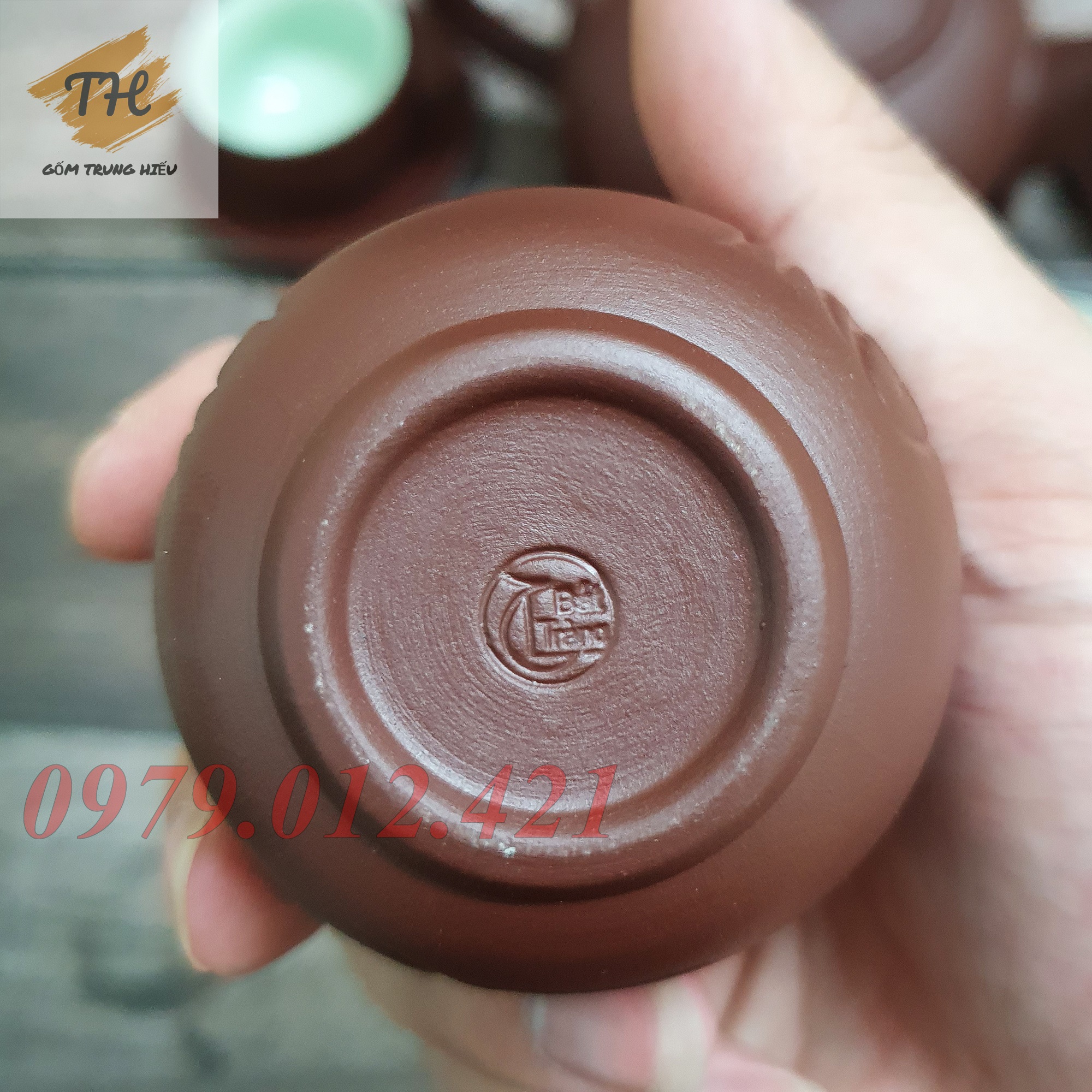 Bộ ấm chén tử sa bát tràng Phúc Lộc Thọ dung tích 400ml