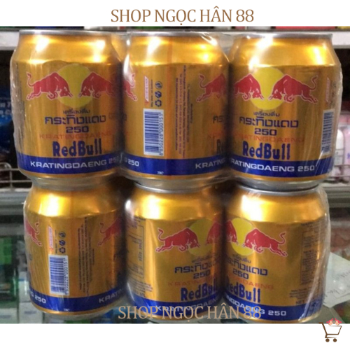(Chính hãng) Lốc 6 Lon 250ml Bò Húc Redbull Thái Lan