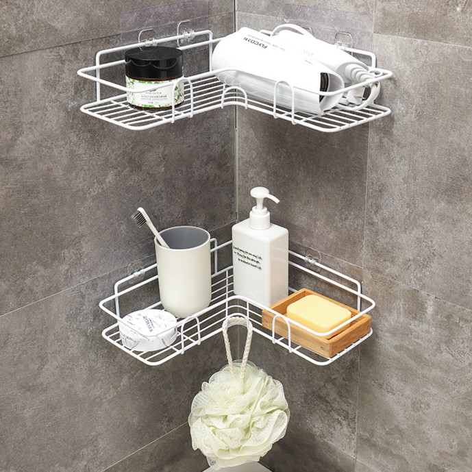 Multipurpose Kitchen Bathroom Corner Shelf Wall Mount Storage Rack Bathroom Rack Soap Holder Storage Box Shower Rack Shelf, Bathroom Racks and Shelves, Bathroom Stands and Racks. 