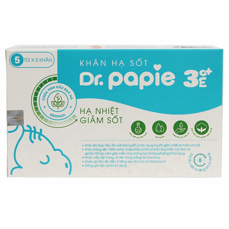 KHĂN HẠ SỐT Dr.Papie 0+/3M+